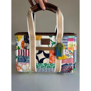 Authentic Vintage Coach Hampton Bag - Multicolor Patchwork Design